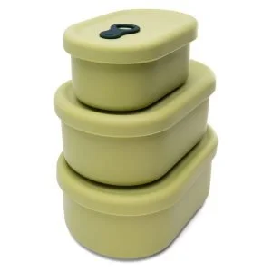 Silicone Food Storage Containers/ Lunch Box, Oval, Set of 3