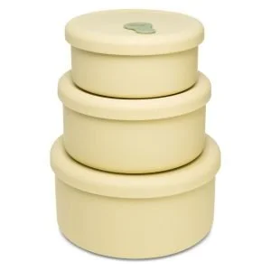 Silicone Food Storage Containers/ Lunch Box, Round, Set of 3